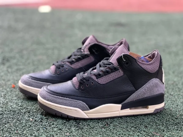 aj3amm黑棕 裁片纯原版 A Ma Maniere x Jordan Air Jordan 3复古篮球鞋 黑紫 FZ4811-001