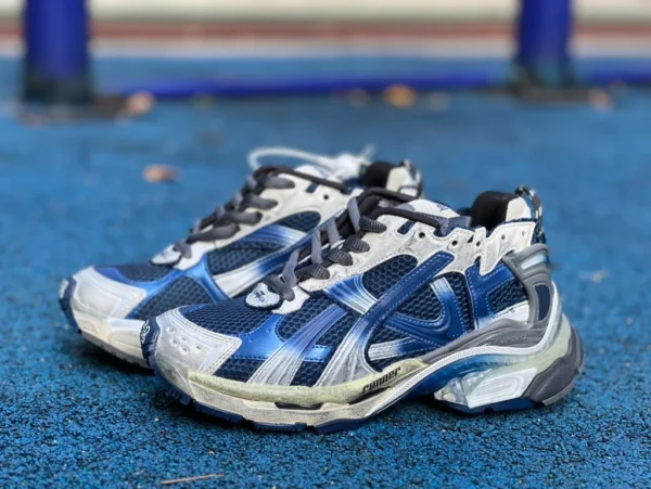 巴黎世家7.5白蓝 vg纯原版 Balenciaga巴黎世家 Runner Grafhti 网布 系带低帮运动休闲