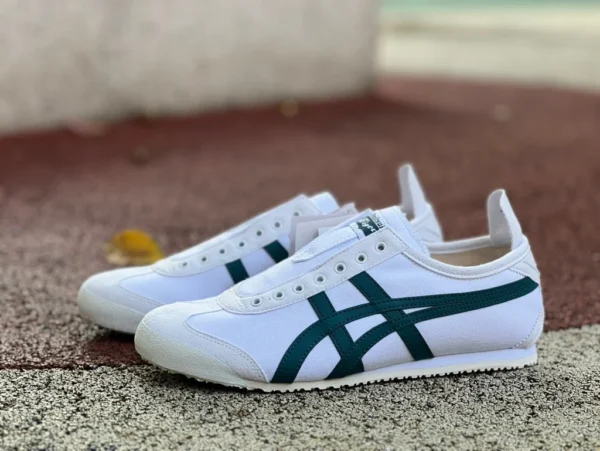 鬼冢虎无鞋带 白湖水绿 Onitsuka Tiger鬼塚虎 MEXICO 66 slip-on 织物合成革低帮