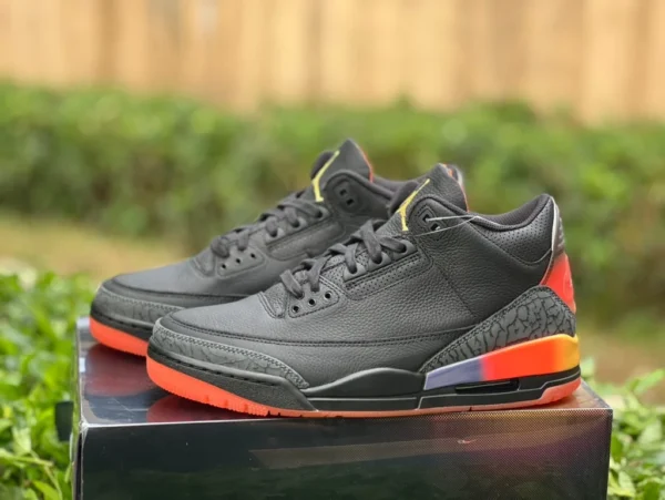 aj3黑彩虹 DG2.0纯原版 J Balvin x Air Jordan 3 AJ3黑色 篮球鞋 FN0344-001 001