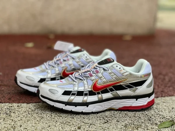 Nike P-6000白银黑红 Nike耐克 P-6000 PRM 网面透气耐磨运动训练复古跑步鞋 BV1021-101