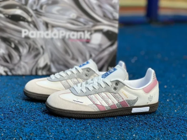 阿迪德训 白灰粉 少女 定制 adidas originals SAMBA OG 荷风送雨 浪漫 唯美 少女 百搭 防滑耐磨轻便 低帮 板鞋 男女同