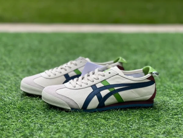 鬼冢虎66白蓝绿红 y纯原版 Onitsuka Tiger鬼塚虎 MEXICO 66 皮革 舒适运动 防滑耐磨 低帮