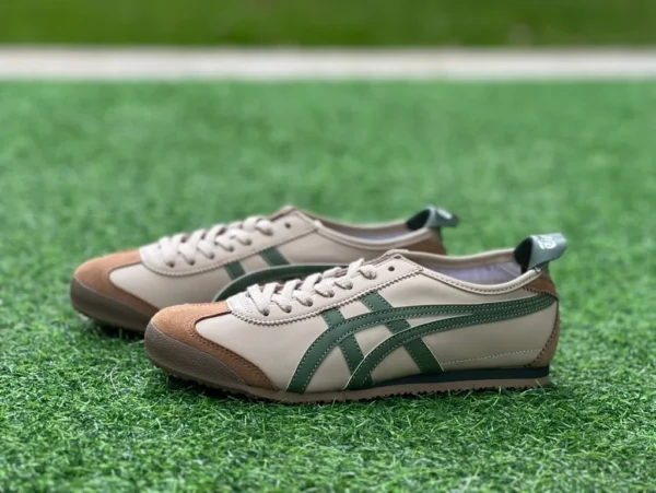 鬼冢虎66米棕色 y纯原版 Onitsuka Tiger鬼塚虎 MEXICO 66 皮革 舒适运动 防滑耐磨 低帮