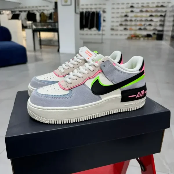 卡龙系列第39色 蓝粉绿 Nike AIR Force 1 Shadow 空军一号 CU8591-101