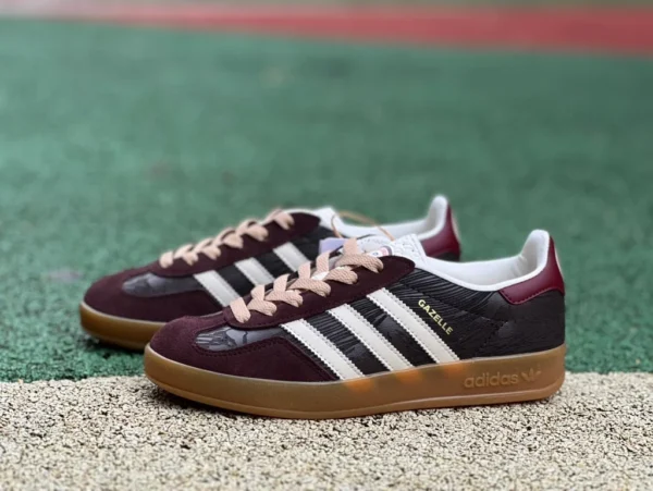 阿迪德训酒红棕色 阿迪达斯Adidas GAZELLE INDOOR 休闲运动低帮透气板鞋JP5671