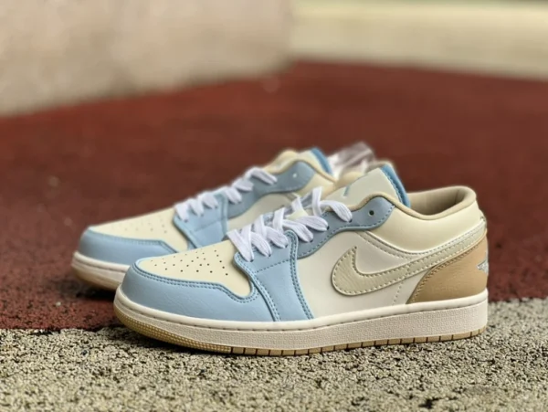 aj1低帮米黄蓝 Nike/耐克Air Jordan 1 Low SE防滑耐磨运动板鞋HQ4186-111