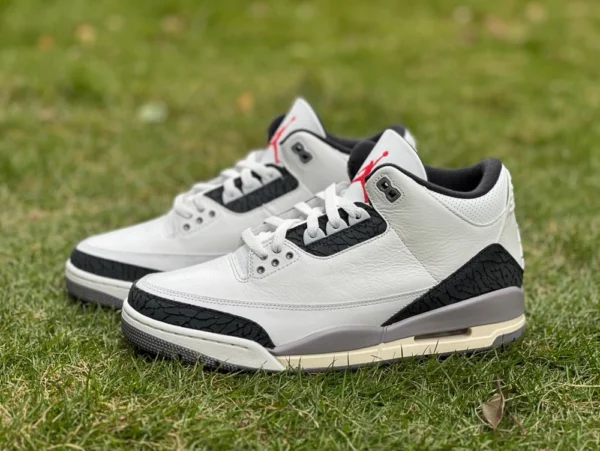 纯原版‼aj3白灰黑 Air Jordan 3 AJ3白灰 防滑复古中帮篮球鞋 CT8532-106